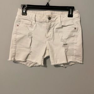 Arizona shorts distressed white denim size 5